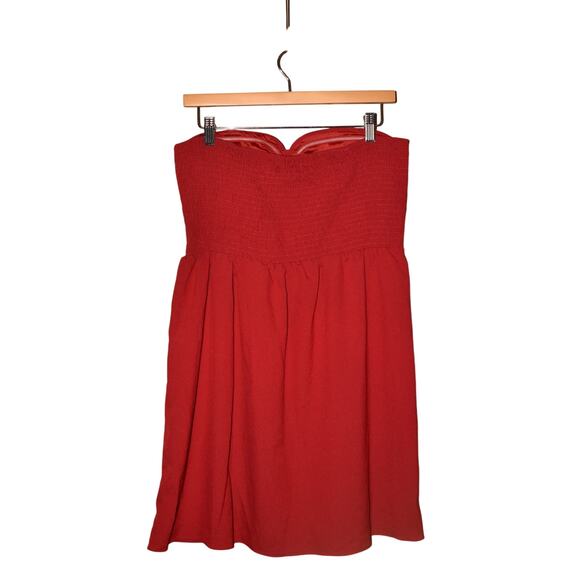 MM COUTURE BY MISS ME NEW $100 Red Strapless Fit & Flare Dress Large - Picture 4 of 6